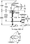 23720003 Eurostyle 2015 Solid Смеситель для биде со сливным гарнитуром, S-Size, хром, фото 3