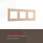 Рамка на 3 поста Arte Milano am-503.02 503.02-3.shampan, фото 3