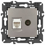 ТВ-розетка и розетка Ethernet RJ-45 без рамки Эра Эра Elegance 14-3110-16