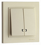 Выключатель двухклавишный с подсветкой Mono Electric Despina 102-170025-103, фото 1