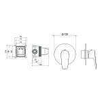 AQ1166CR БЕТТА смеситель Смесители для душа 1 режим (внешняя и скрытая часть), фото 3