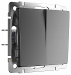 Выключатель перекрестный двухклавишный без рамки Werkel графит матовый W1123064, фото 2