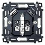 Механизм розетки с заземлением и 2хUSB type A и C Ambrella Volt QUANT VM160