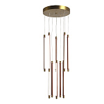 utsenka-SL6225.303.10 Светильник подвесной ST-Luce Латунь/Терракотовый, Белый LED 10*6,5W 3000K БРИК