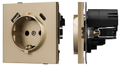 Розетка 2хUSB type A и C без рамки Arlight SCT-TENDO 054608