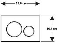 115.882.16.1 Клавиша смыва Sigma 20, двойной смыв, к 111.300/350/361/362/380/390/796 черный матовый лак, легко чистящееся покрытие, черный, фото 3