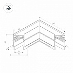 Соединитель угловой L-образный для треков встраиваемых Arlight MAG-45 034681, фото 3