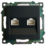 Розетка двойная Ethernet RJ-45 без рамки Stekker Катрин 50007