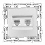 Розетка двойная RJ-11 и Ethernet RJ-45, без рамки Arte Milano am-217 217.44-1.silver