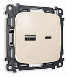 Розетка 2хUSB type A и C без рамки Ambrella Volt OMEGA MO311010