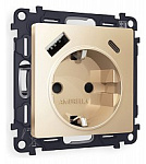 Розетка с заземлением и 2хUSB type A и C, без рамки Ambrella Volt ALFA MA610010