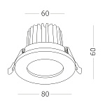 ST704.548.10 Св-к встр. Белый LED 1*10W 4000K 900Lm Ra>90 38° IP20 D79xH62 170-240V Встраиваемые светильники, фото 3
