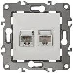 Розетка двойная RJ-11 и Ethernet RJ-45, без рамки Эра Эра 12 12-3109-01, фото 2