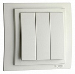 Выключатель трехклавишный без рамки Mono Electric Despina / Larissa 500-001922-114, фото 1