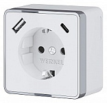 Розетка с заземлением и со шторками и USB Werkel Gallant (белая) W5071701
