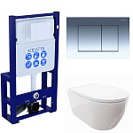 SET AQUATEK ПОЛАРИС (рама AQUATEK Standard INS-0000016+унитаз ПОЛАРИС AQ0700-00 с тонким сиденьем soft-close+панель KDI-0000010, фото 1
