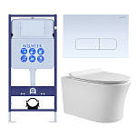 SET AQUATEK НИКА-013 4в1 (рама AQUATEK Standard INS-0000012+крепеж KKI-0000002+клавиша KDI-0000013+унитаз НИКА AQ2009-00 с тонким сиденьем soft-close)