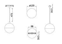 Трековый подвесной светильник Technical TR018-2-10W4K-W, фото 2
