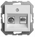 ТВ-розетка и розетка Ethernet RJ-45 без рамки LIREGUS EPSILON 28-023, фото 1