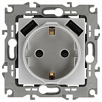 Розетка с заземлением и со шторкой и 2хUSB, без рамки Эра Эра 12 12-4109-03, фото 2
