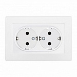 Розетка двойная с заземлением и со шторкой Arte Milano SET06-2 SET06-double-40-2 white