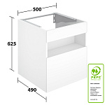 32864970100 STAGELINE Тумба под умывальник 800x550x490mm,1 ящик,oтверстие под смеситель слева,с освещением,pозеткa и USB,пластиковый сифон,цв.vulkanit, фото 4