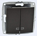 Выключатель двухклавишный с подсветкой без рамки Mono Electric Despina / Larissa 500-002025-103, фото 1