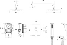 AQ1272CR ОБЕРОН Set 3 в 1 душевой комплект 2 режима, фото 3