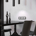 Рамка на 4 поста Werkel Platinum (черный алюминий) W0042608, фото 4