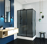 Душевой уголок ALEX BAITLER 1 серия AB14120B2 тонированное стекло, фото 3