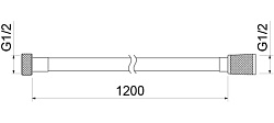 AQ2103CR шланг для душа 120 см нержавейка, фото 3