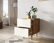 Тумбочка с двумя ящиками "Line" LN07/GR1/beige, фото 2
