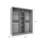 Шкаф-купе трехдверный 2000 Домашний Atelier светлый, фото 4