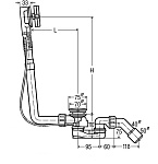 138561 Multiplex Visign M5 слив-перелив (плоская констр.), с гидрозатвором, наклад., отводящ. колено 45°, 40/50 x 725 мм, пластик/хром, модель 6163.45, фото 3