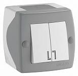 Выключатель двухклавишный Mono Electric Octans IP20 104-020001-102, фото 2