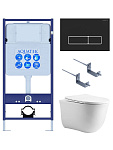 Set AQUATEK КЛАССИК cm (рама AQUATEK Standard INS-0000012 с звукоиз.прокладкой+крепеж KKI-0000002+кнопкаKDI-0000064+унитаз КЛАССИК AQ1112-00 с крышкой, фото 1