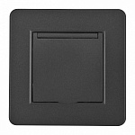 Розетка с заземлением и шторкой, с крышкой Arte Milano SET16-1 SET16-1-41-1 black, фото 2