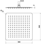 AQ2074MB квадратный верхний душ 300*300*2 мм, матовый черный, фото 3