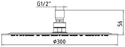 102145014EX SLIM верхний душ диаметр 300 мм, фото 3