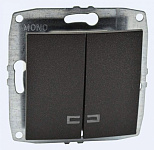 Выключатель двухклавишный с подсветкой без рамки Mono Electric Despina / Larissa 500-002025-103, фото 2