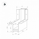 Соединитель угловой L-образный для треков встраиваемых Arlight MAG-25 034230, фото 4