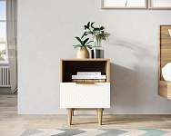 Тумбочка с нижним ящиком "Line" LN09/GR1/beige, фото 4