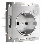 Розетка с заземлением и со шторками, без рамки с Wi-Fi Werkel серебряный W1171606