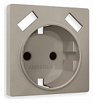 Накладка для розетки с заземлением и со шторками и 2хUSB type A Ambrella Volt ALFA AP3690