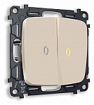 Выключатель проходной двухклавишный с подсветкой без рамки Ambrella Volt OMEGA MO324030