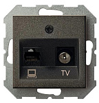 ТВ-розетка и розетка Ethernet RJ-45 без рамки LIREGUS EPSILON 28-113, фото 2