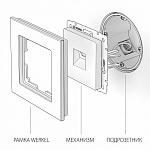 Розетка Ethernet RJ-45 без рамки Werkel перламутровый рифленый W1181013, фото 4
