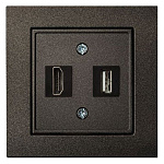 Розетка HDMI и розетка USB без рамки LIREGUS EPSILON 28-1131, фото 3