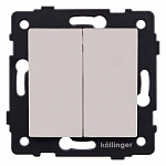 Выключатель двухклавишный без рамки Kollinger  REA-S-011CM