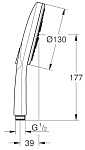 26574LS0 Rainshower SmartActive Ручной душ 130 III, расход 9,5 л/мин, белая луна, фото 3